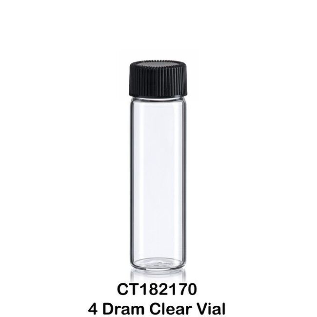 50 Clear Glass Vials w/ Screw Caps 21 x 70 mm 4 Dram (1/2 Oz, 15 ml)