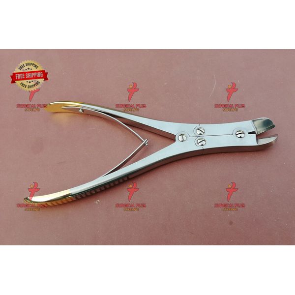 Orthopedic TC Pin Wire Cutter Double Action 9'' Gold Plated Surgical Instruments