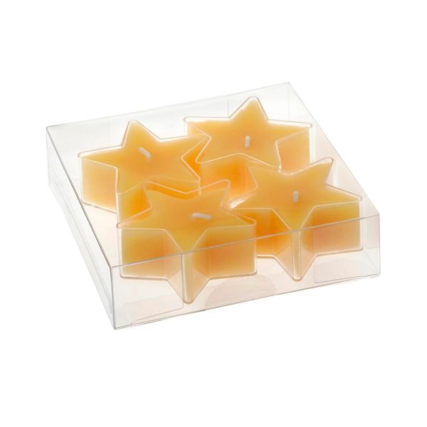 100% Bienenwachs Teelichte Stern 4er-Pack