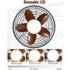 20" Wet Rated Caged Ceiling Fan w/Light & Remote Control Dimmable LED Chandelier