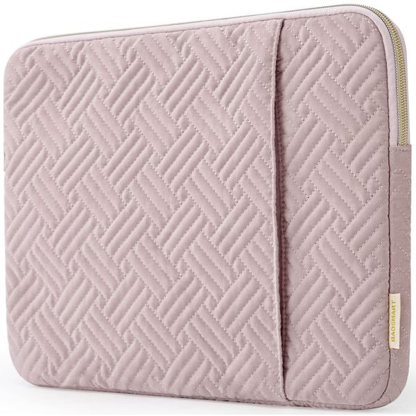 BAGSMART Laptop Sleeve Bag Compatible with MacBook Air/Pro, 13-13.3 inch Notebook, Compatible with MacBook Pro 14 Inch, MacBook Air M2 Sleeve 13 Inch, Repellent Protective Case with Pocket, Pink