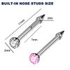 RASDDER 4-Pack Disposable Self Piercing Kit with Built-in Nose Studs, Very Safe Piercing Gun, Simple and Convenient Operation, Ideal for Family Use (White + Pink)