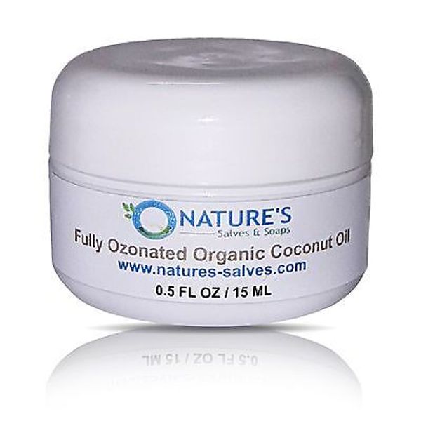 Fully Ozonated 100% Organic Cold Pressed Unrefined Coconut Oil 1/2 Ounce