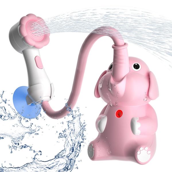 Baby Bath Toys, Bath Toys for Infants 0-12 Months with Shower Head, Baby Shower Head for Bath IPX7 Waterproof USB Rechargeable, Baby Gift for Boys & Girls