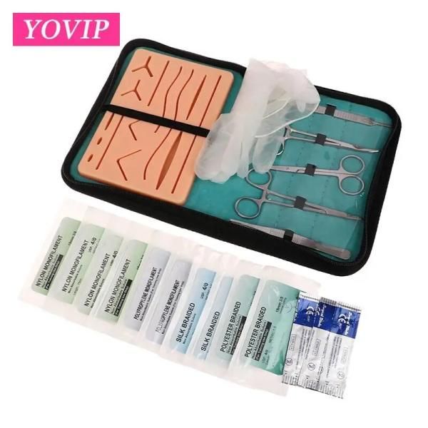 Surgical Suture Training Kit Skin Practice Model Pad Scissors Tool Set Training Equipment