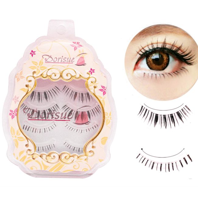 Dorisue Natural looking false eyelashes Top and bottom lashes Popular false lashes Daily Set (4 Pairs Set)