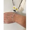 Sterling Silver 925 Beaded Stretch Bracelet with Emerald/may Birthstone Bezel Charm