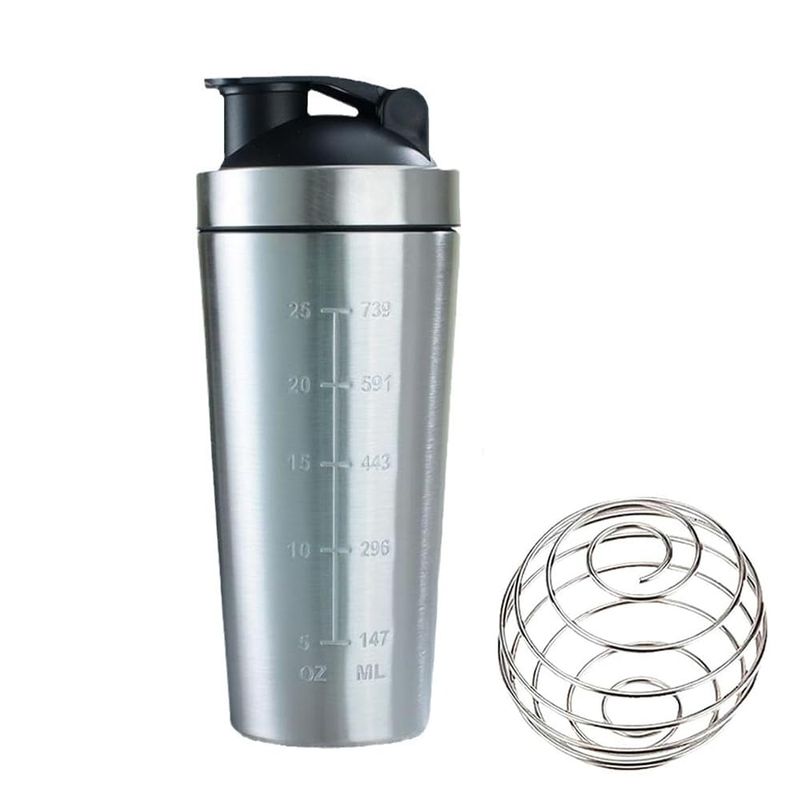 Protein Shaker Stainless Steel, Stainless Steel Shaker with Blender ...