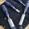 Faithfull Suede Leather Chisel Roll - 8 Pocket, Water Resistant & Compact Tool Organizer - Black