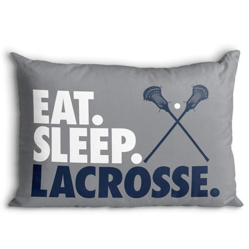 ChalkTalkSPORTS Eat Sleep Lacrosse Pillowcase for Guys | Home Decor | Gray