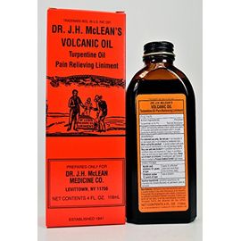 Dr. J.H. Mclean Medicine Co Volcanico Oil Turpentine Oil Muscle & Joint  Pains 4 Oz