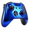 eXtremeRate® Chrome Blue Edition Front Housing Shell Faceplate for Xbox One S & Xbox One X Controller