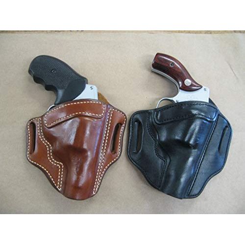 Azula Leather OWB 2 Slot Molded Pancake Belt Holster for Charter Arms Pitbull .45 CCW TAN RH
