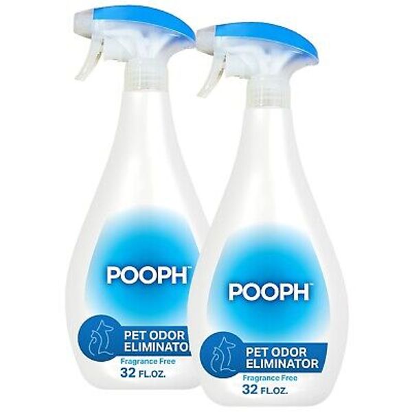 Pooph Pet Odor Eliminator Spray For Dogs, Cats, 32 oz 946ml Spray (2-Pack)