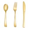 N9R 500PCS Gold Plastic Silverware - Gold Plastic Cutlery Set Disposable Flat...
