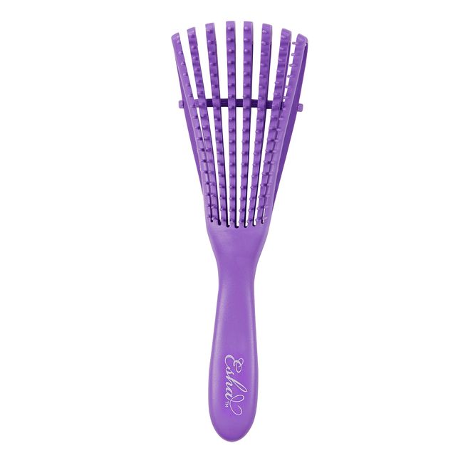 Esha Girl - Detangler Brush for 3C 4C Kinky Wavy Curly Coily Wet Dry Oil Thick Long Hair - Detangle & Exfoliate Your Scalp (Purple)