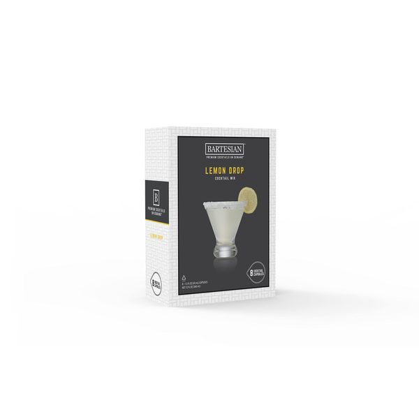 Bartesian Lemon Drop Cocktail Mixer Capsules, Pack of 8 Cocktail Capsules Premium Cocktail Maker (55446)