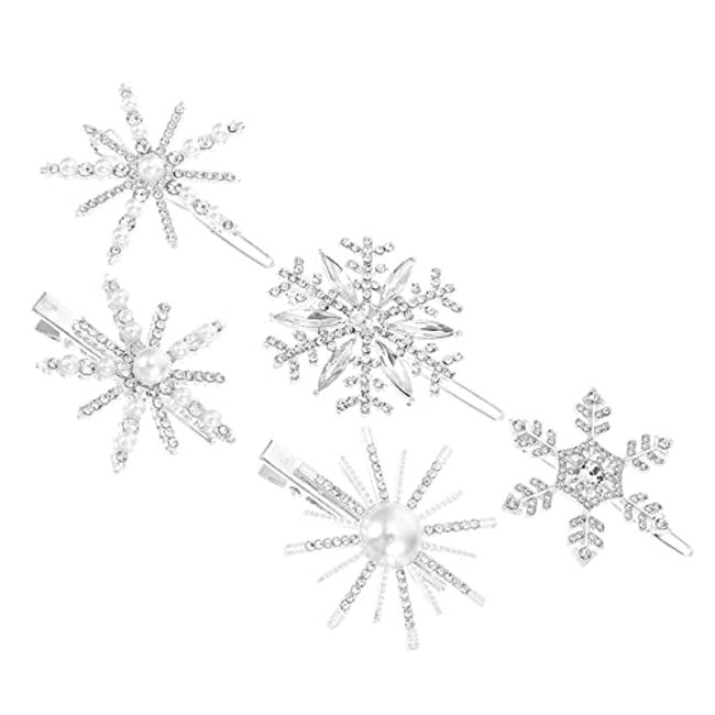  FRCOLOR 4pcs snowflake hairpin hair clips for women