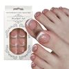 Glitter French False Toenails, Acrylic Press on Toe Nails, White Fake Toe Nails with Glue Sticker Stick on Nails for Toe for Women and Girls Fashion