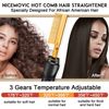 Ceramic Hot Comb Straightener Adjustable Temperature for All Hair Types