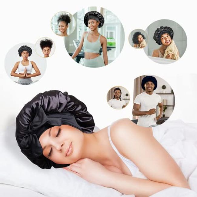 Satin Bonnet For Men, Reversible Sleep Cap, Hair Bonnet For Sleeping,  Double Layer Satin Bonnets For All Hair Types