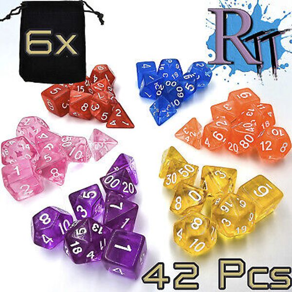 42pcs/Set Polyhedral Dice for DND RPG MTG Dungeons & Dragons Game Toy D4 D12 D20