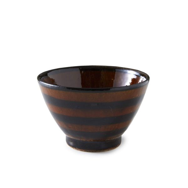 Rikizo R-887127 Rice Bowl, Craft Rice Bowl, Japanese Bowl Shape, Candy Glaze, Black Roll, Diameter 4.6 x Height 3.1 inches (11.7 x 7.8 cm), Made in Japan