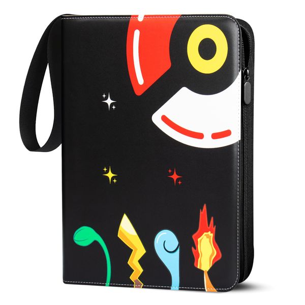 Sammelalbum für Pokemon Karten, 50 Seiten 400 Taschen Sammelkarten Album, Tragbar Wasserdicht PU Karten Halter, Sammelkartenalben Es ist das Geschenk für Kinder