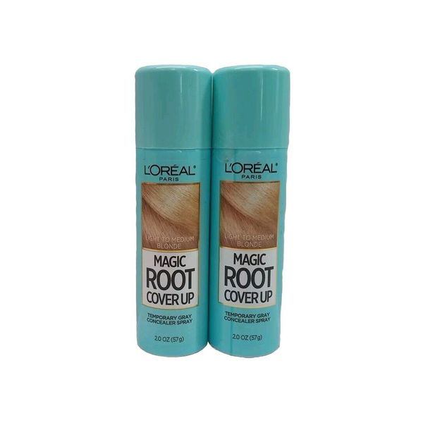 (2) L'oreal Magic Root Cover Up Concealer Spray Light/Medium Blonde 2.0 oz Each