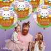 PMU Happy Easter Bunny 18 Inch Mylar Foil Balloon Pkg/25