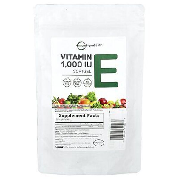 Vitamin E, 1,000 IU, 240 Softgels (500 IU per Softgel)