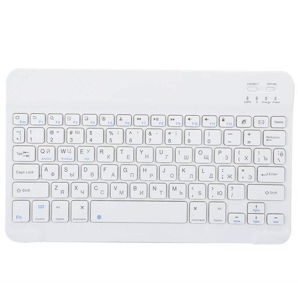 Portable Ultra-Slim Wireless Bluetooth Keyboard, 10 Inch Mini Tablet Keyboard, Universal Rechargeable Keyboard for Android/OS X/Windows(Russian)