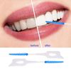 MIVAIUN 200 Pieces Interdental Brushes,Dual-Use Dental Floss Sticks,Silicone Dental Picks,Picks Interdental Brush,Portable Oral Tooth Clean,Tooth Gap Brush,Silicone Floss for Oral Cleaning (Blue)