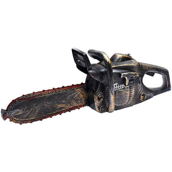 16" Bloody Rusty Electric Chainsaw - Battery Operated Chainsaw Massacre Role Play Accessory with Motion & Sound Effects for Halloween Cosplay Prop, Decorations