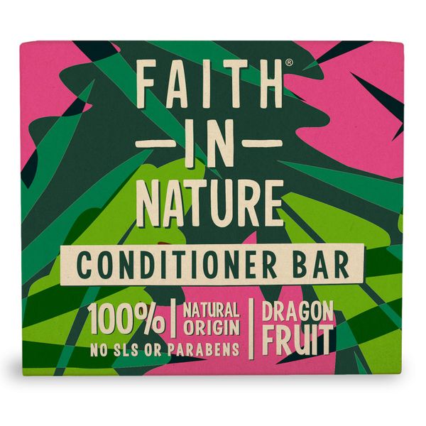 Faith In Nature Natural Dragon Fruit Conditioner Bar, Revitalising, Vegan & Cruelty Free, No SLS or Parabens, For Normal to Dry Hair, 85g