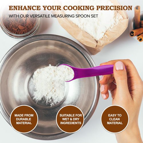 NPOW Measuring Spoons Sets, 5pcs Teaspoons & Tablespoon Measuring Spoon, Small Plastic Spoons, Kitchen Measuring Spoons, Plastic Teaspoons, Plastic Scoop, Table Spoons Measure, Medicine Measure Spoon