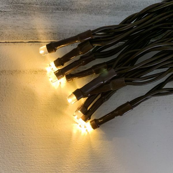 Light String Battery Operated Timer Clear LED Bulbs Brown Cord 20 Ct 8 Functions
