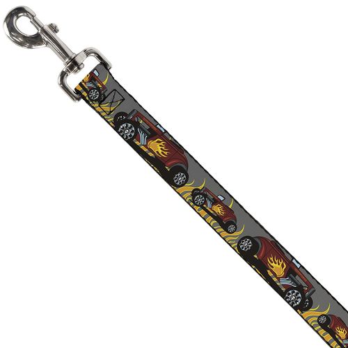 Buckle-Down Pet Leash - Hot Rod w/Flames - 6 Feet Long - 1" Wide