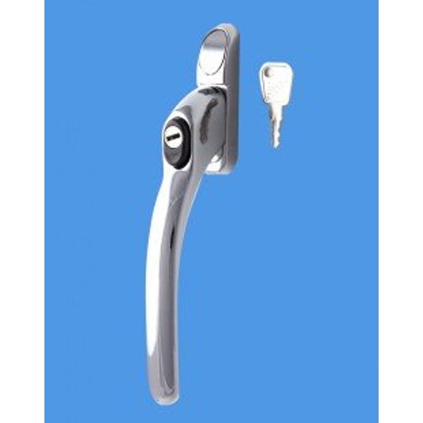 Connoisseur window handle in Hardex Chrome with 40mm spindle