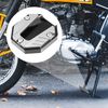 X AUTOHAUX Universal Motorcycle Kickstand Pad CNC Side Stand Silver Tone