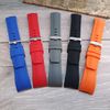 Talk Time Curved End Watch Strap Silicone Rubber Blue 22mm