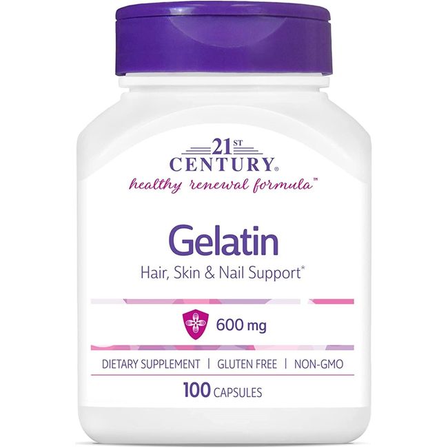 Gelatin 600 Mg Collagen Healthy Hair Nails Skin Cartilage Support, 100 Capsules