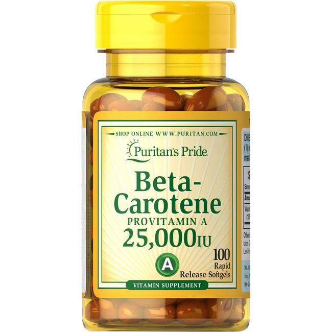 Puritan's Pride Beta-Carotene 25,000 IU - 100 Softgels