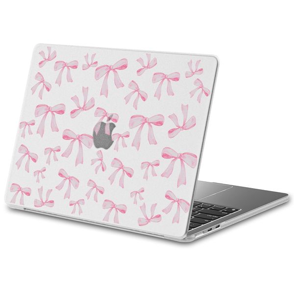 JOYLAND Plastic Hard Shell Case Compatible with MacBook Pro 14 Inch Case A2442/A2779 M2/A2918/A2992 M3,Pink Bow Pattern Protective Hard Shell Case