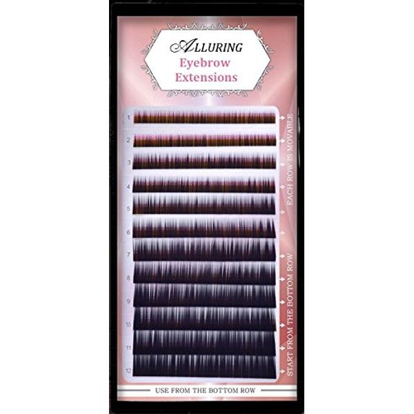 Alluring Black Brow Extensions Natural Curl Mixed Size from 4mm to 8mm