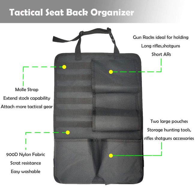 Truck Seat Back Organizer Tactical MOLLE Car Cover Vehicle Panel Storage  Bag