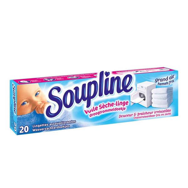 Soupline - Grand Air Freshness - Tumble Dryer Fabric Freshener Sheets - 20 Sheets - Pack of 4