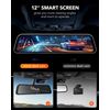 LARGER 12" 4K UHD Split Screen Mirror Dash Cam Camera 1080P Rear View 32TF