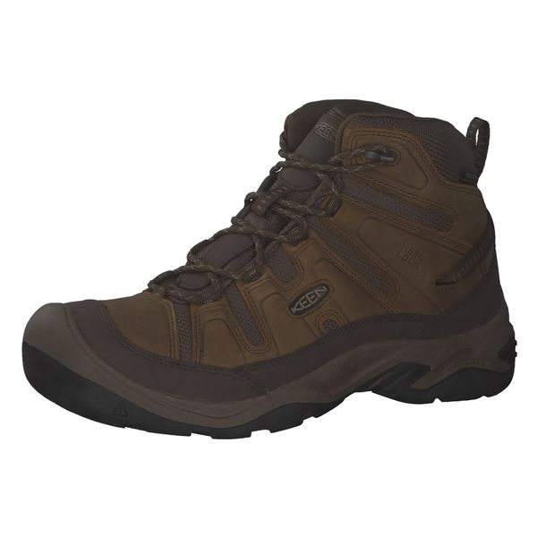 KEEN Men's Circadia Mid Height Comfortable Waterproof Hiking Boots, Bison/Brindle, 9 Wide