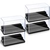 WETANBR Medium-Sized Display Case Compatible with Miniatures, Stackable & Dustproof Building Block Display Case Gift for Action Figures & Miniature Toys Lovers (4 Pack)